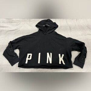 Victoria’s Secret Pink Black Cropped Hoodie size L
